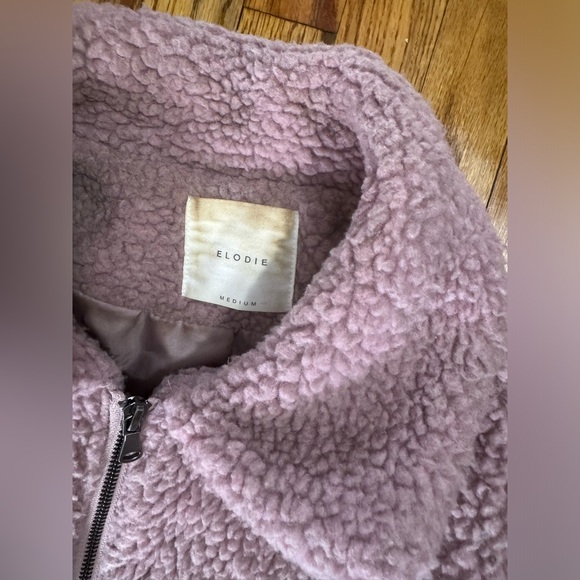 pale pink Elodie teddy bear jacket zip up SAME DAY SHIP - Picture 2 of 3